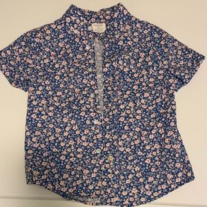 J crew crewcuts boys floral button down short sleeve shirt - size 4-5